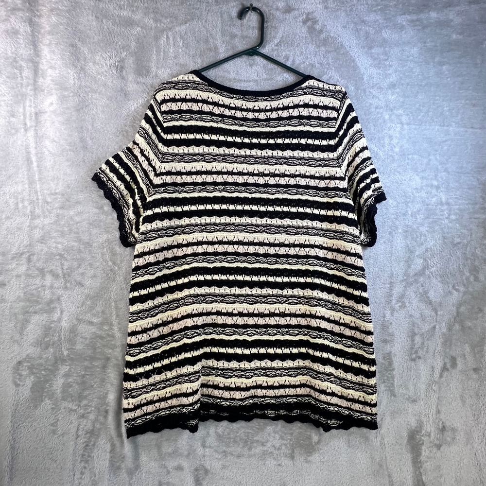 Belle Boho XL Crochet Knit Striped‎ Tunic Summer Lightweight Textured Artsy